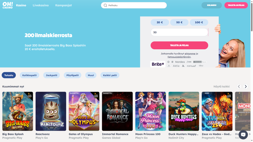 Voit itse valita talletussummasi